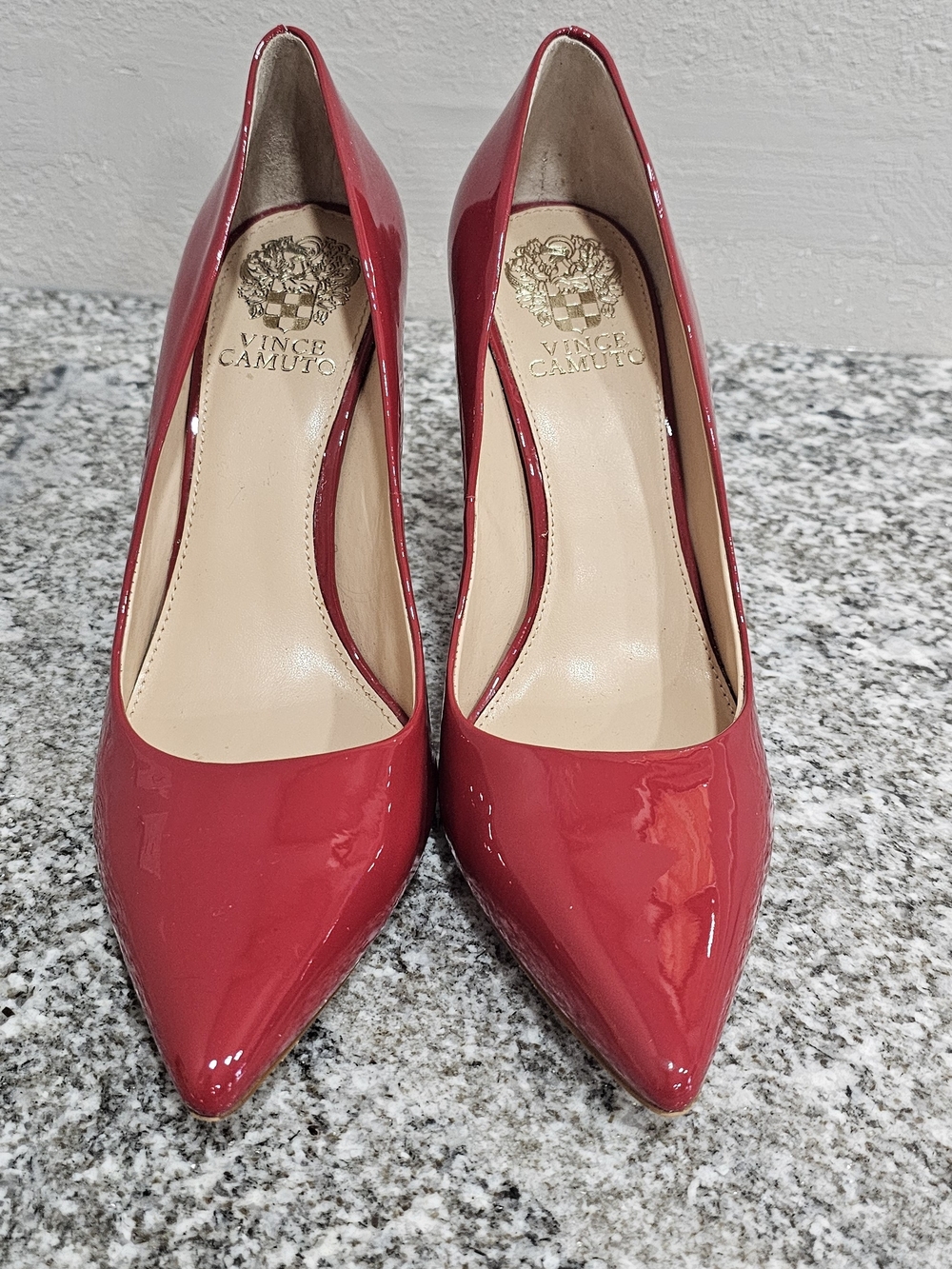Vince Camuto Glossy Red Pointed-Toe Pumps - Picture 1 of 5